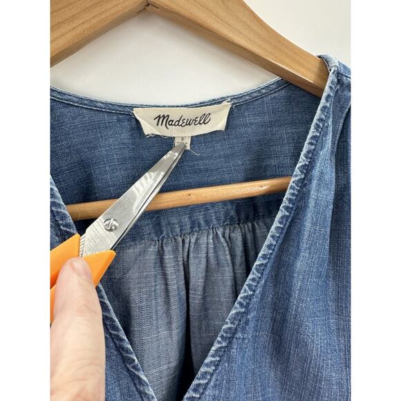 Madewell Blue Wrap Blouse - Picture 3 of 11